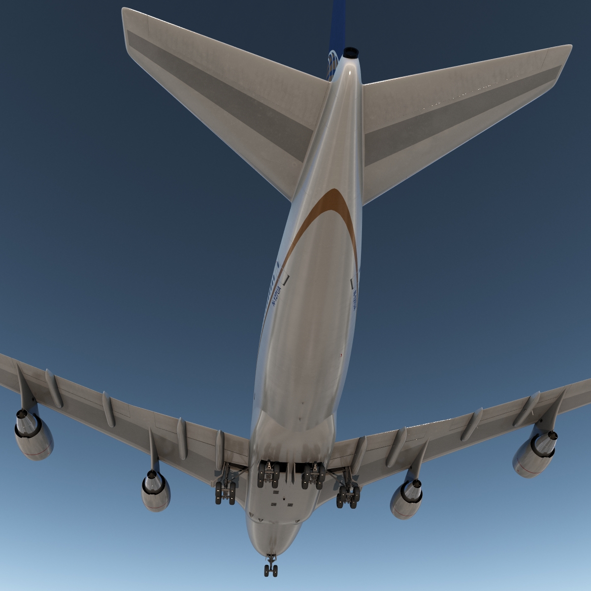 3D Boeing 747 400 United