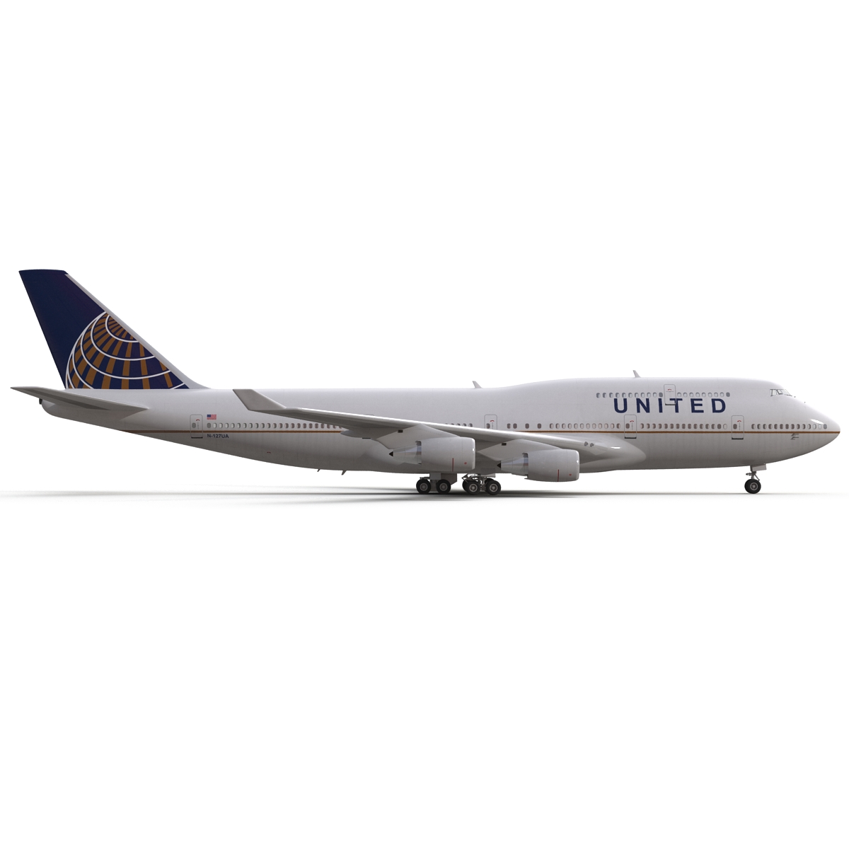 3D Boeing 747 400 United