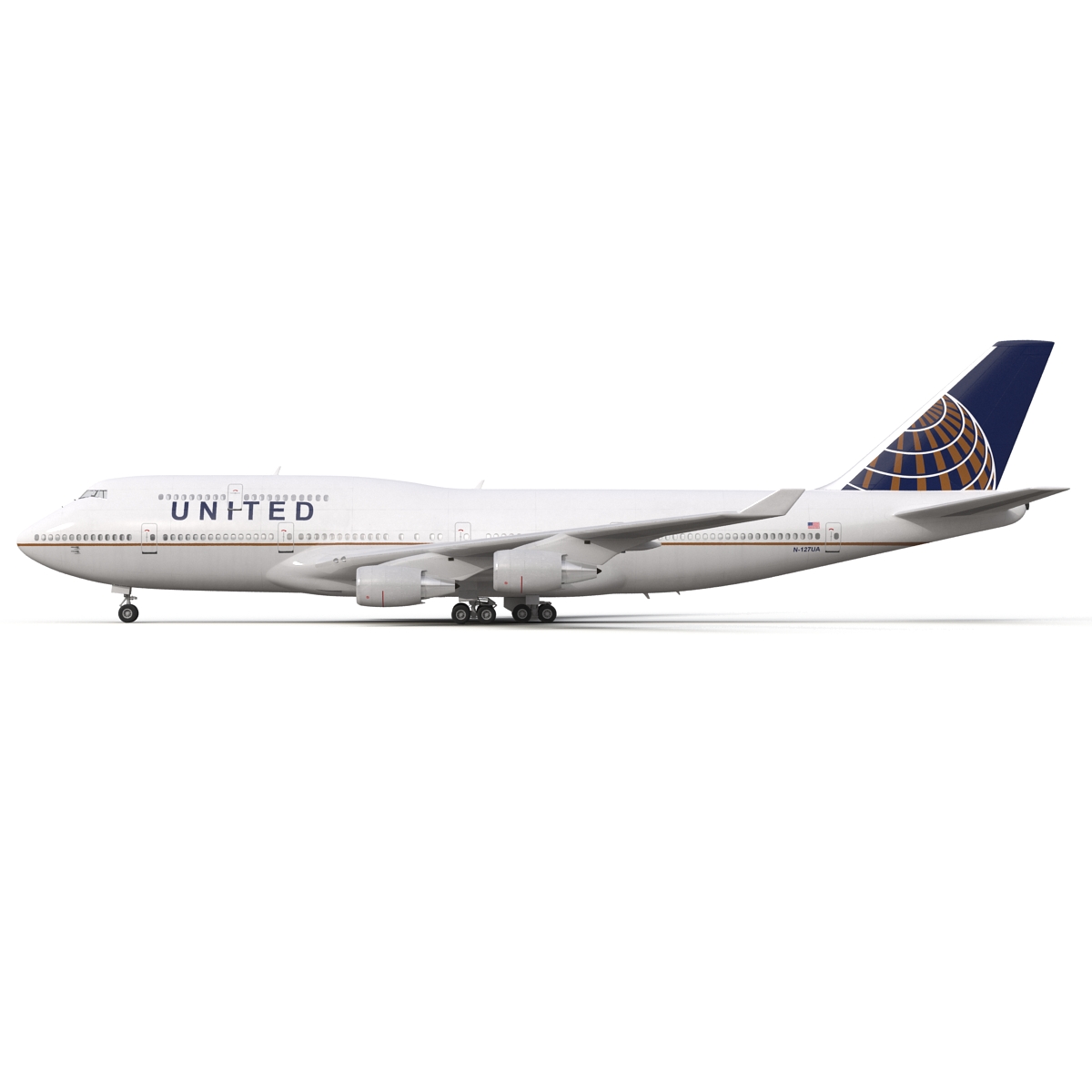 3D Boeing 747 400 United