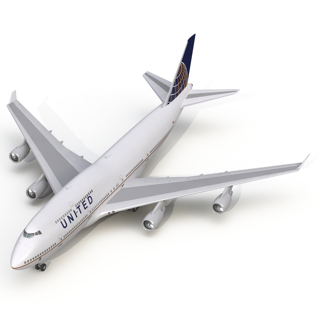 3D Boeing 747 400 United