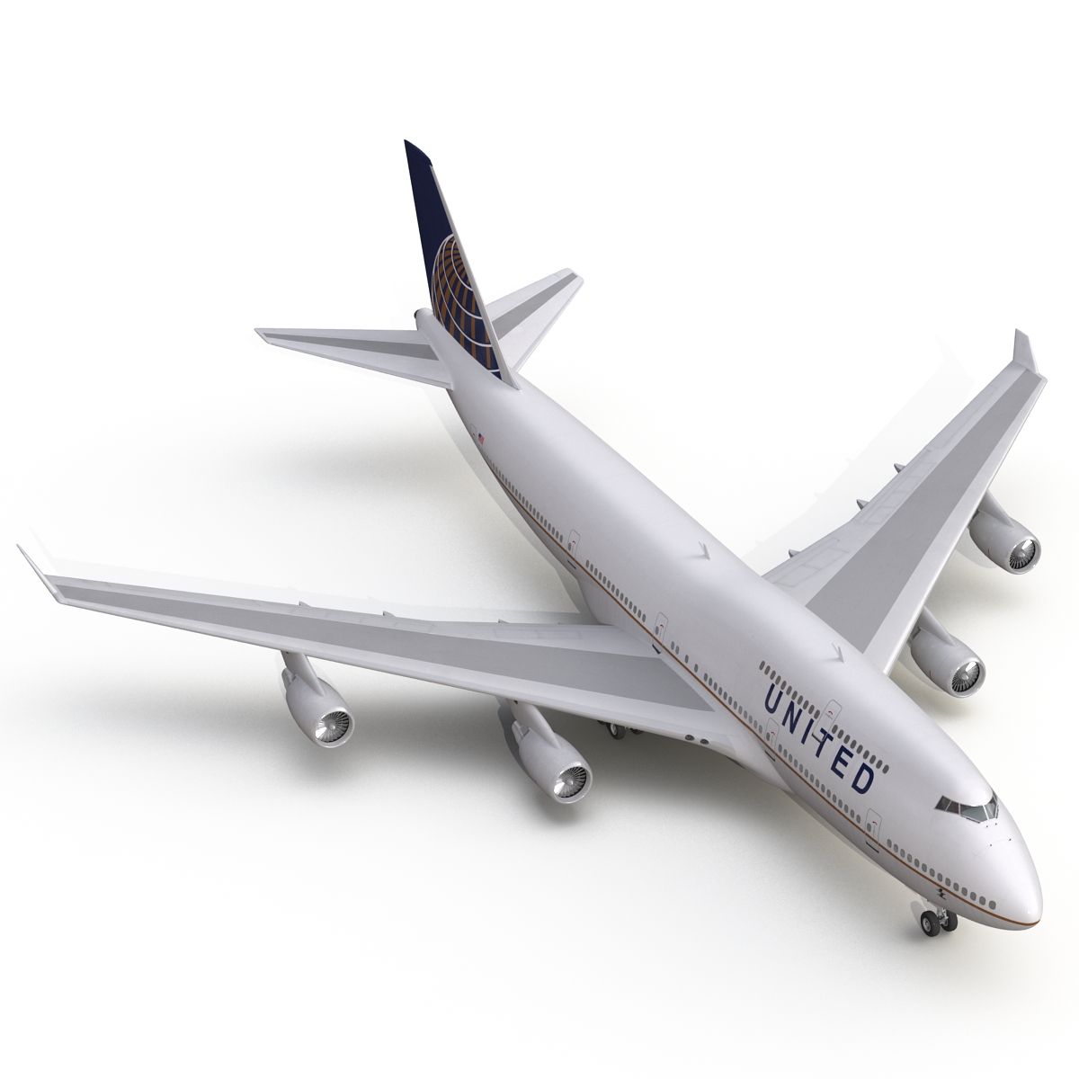 3D Boeing 747 400 United