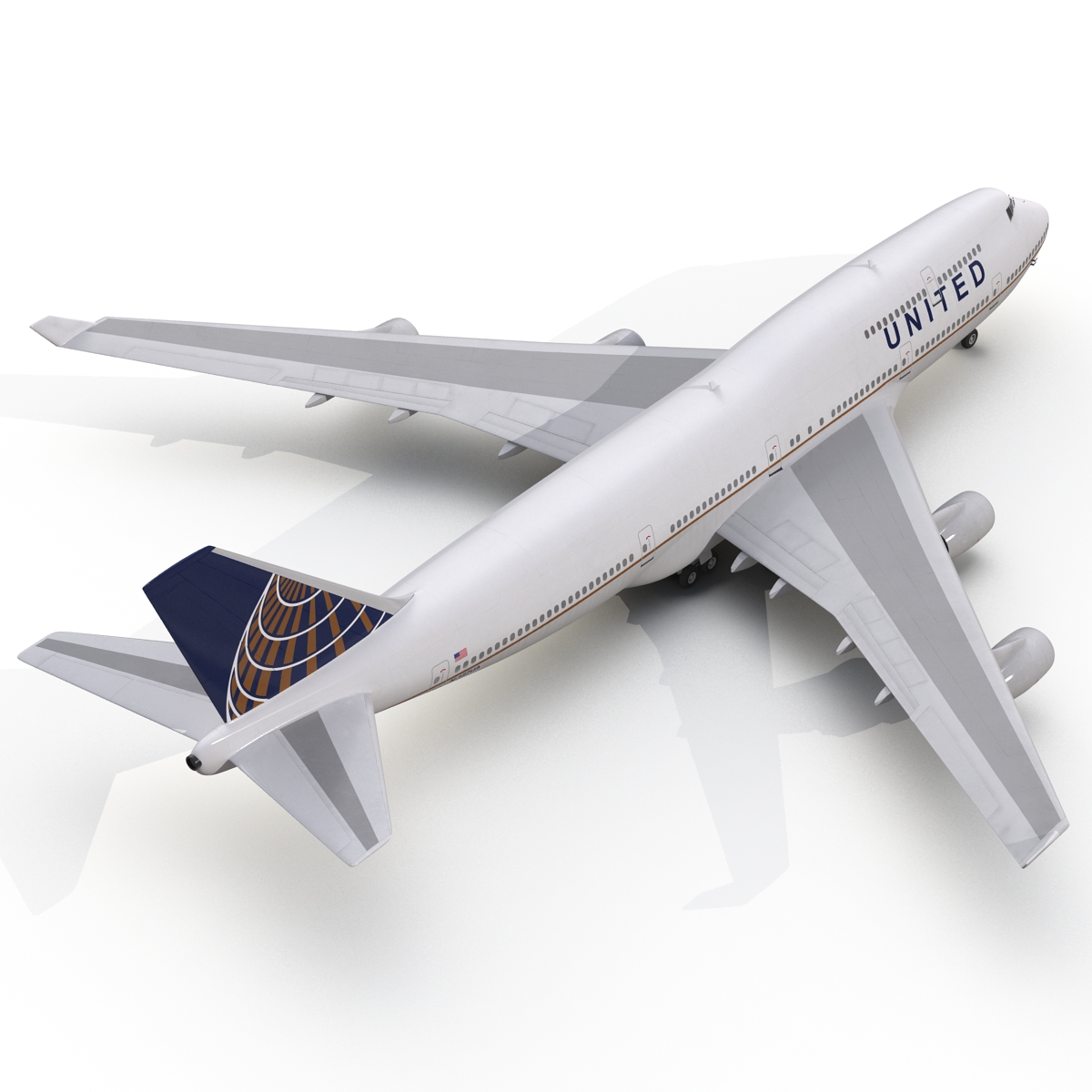 3D Boeing 747 400 United