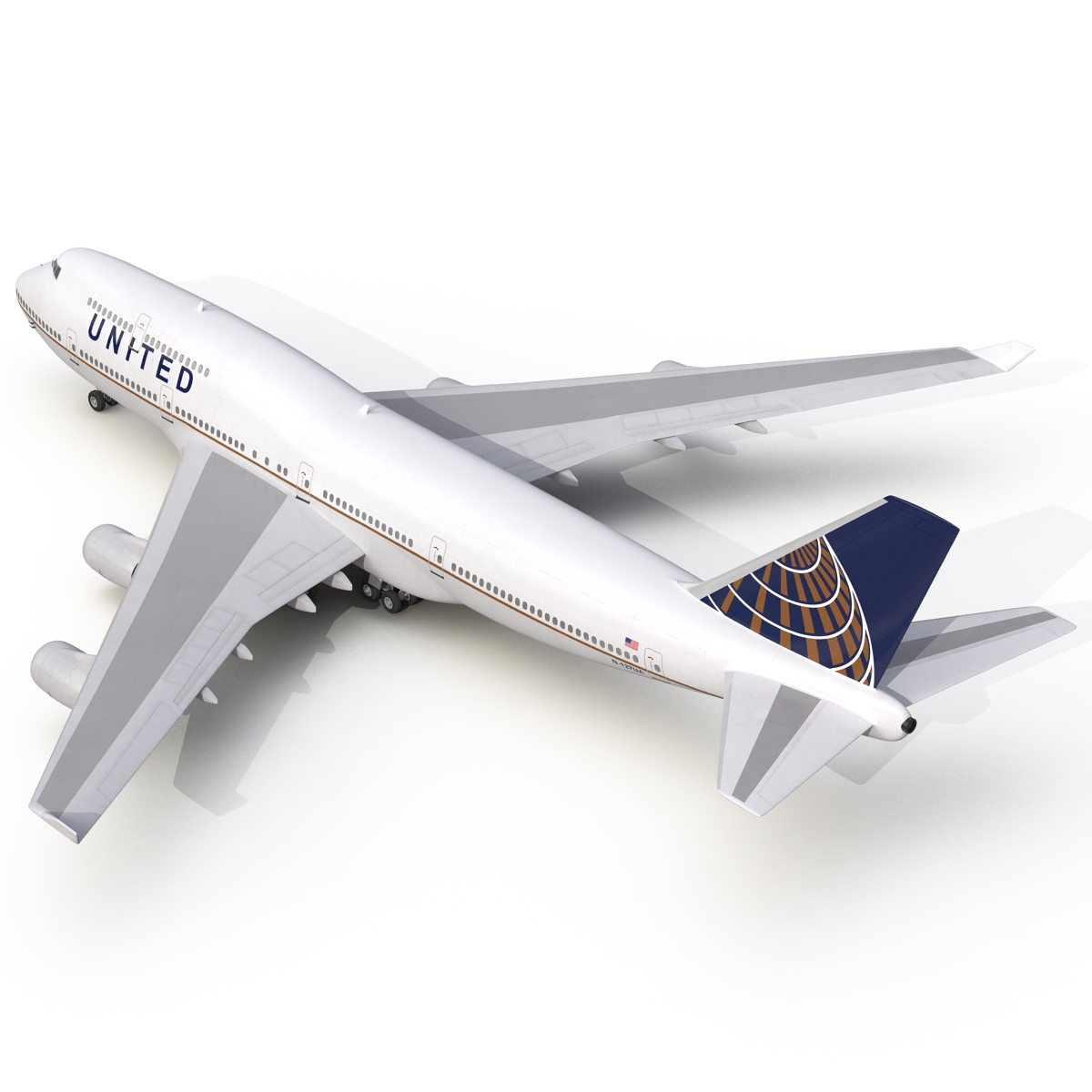 3D Boeing 747 400 United