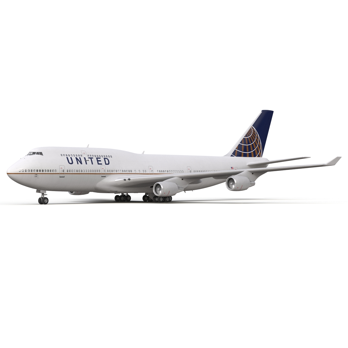 3D Boeing 747 400 United