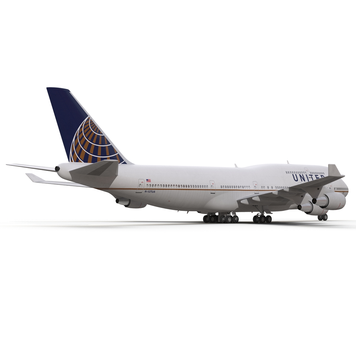 3D Boeing 747 400 United