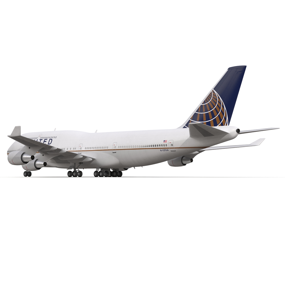 3D Boeing 747 400 United