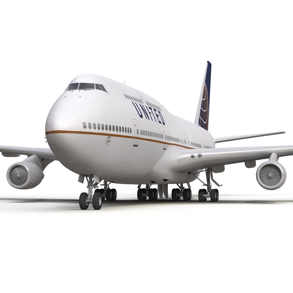 3D Boeing 747 400 United