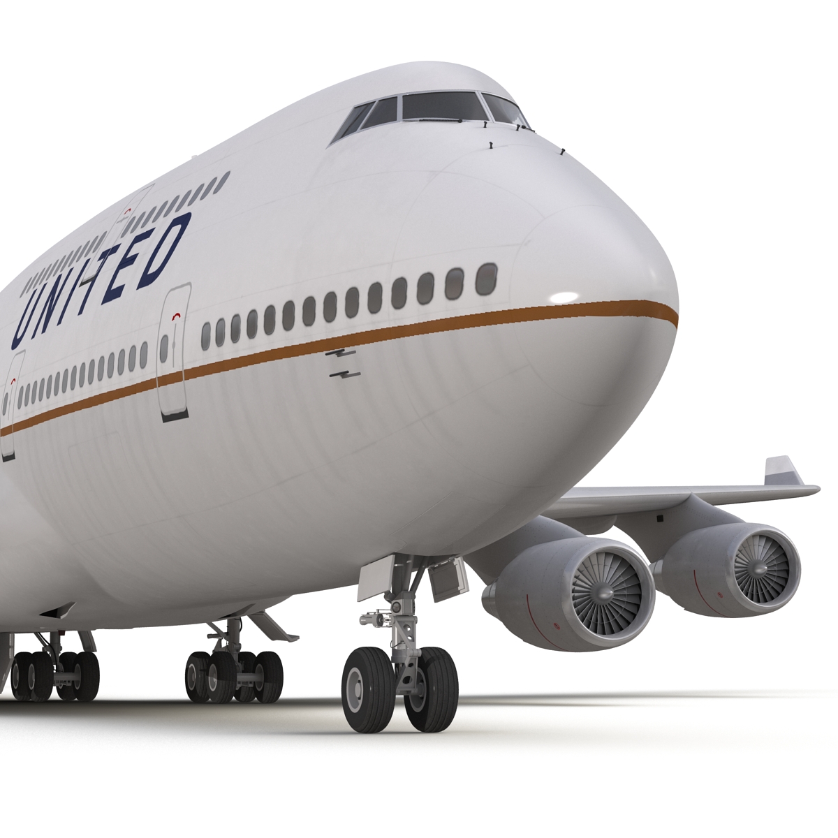 3D Boeing 747 400 United