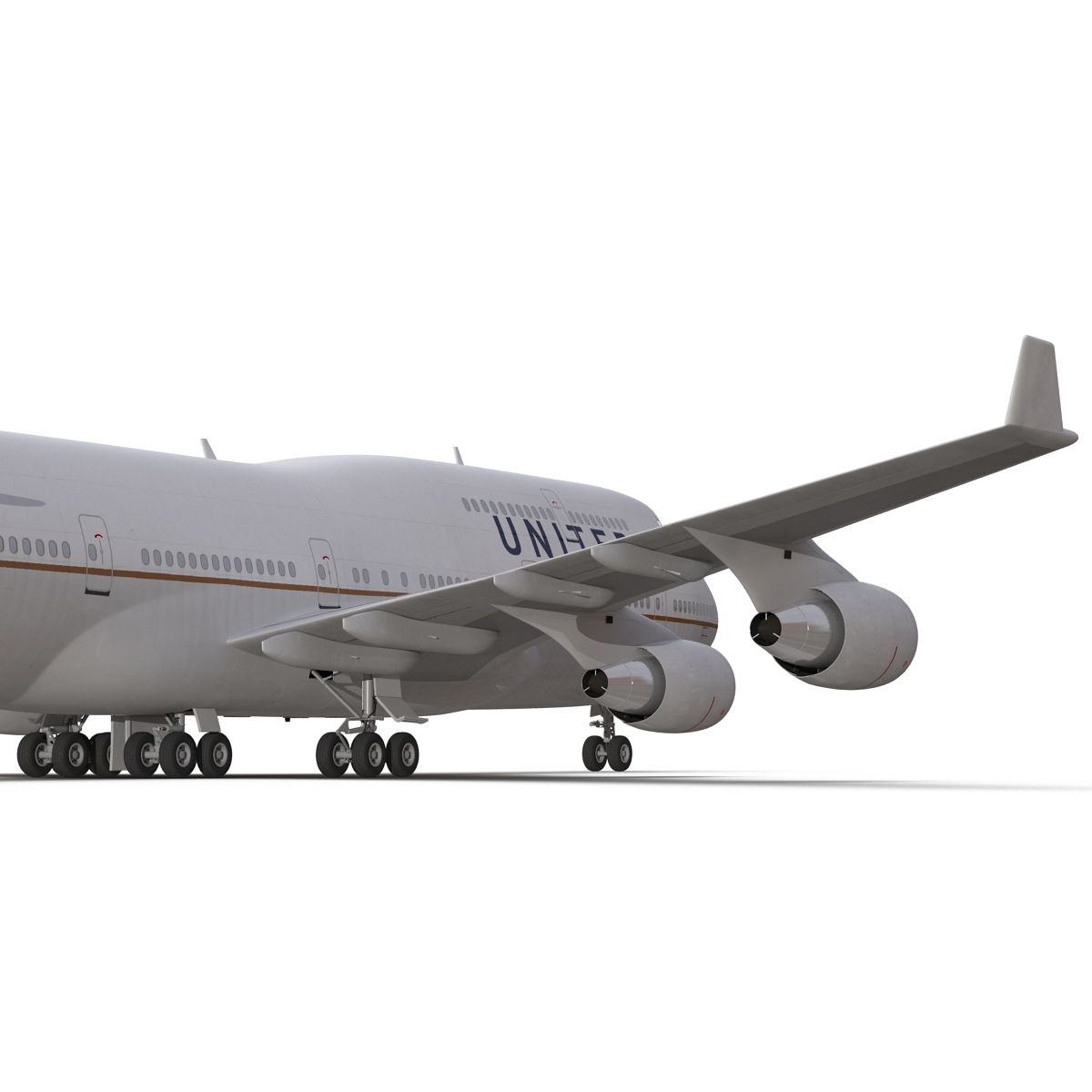 3D Boeing 747 400 United