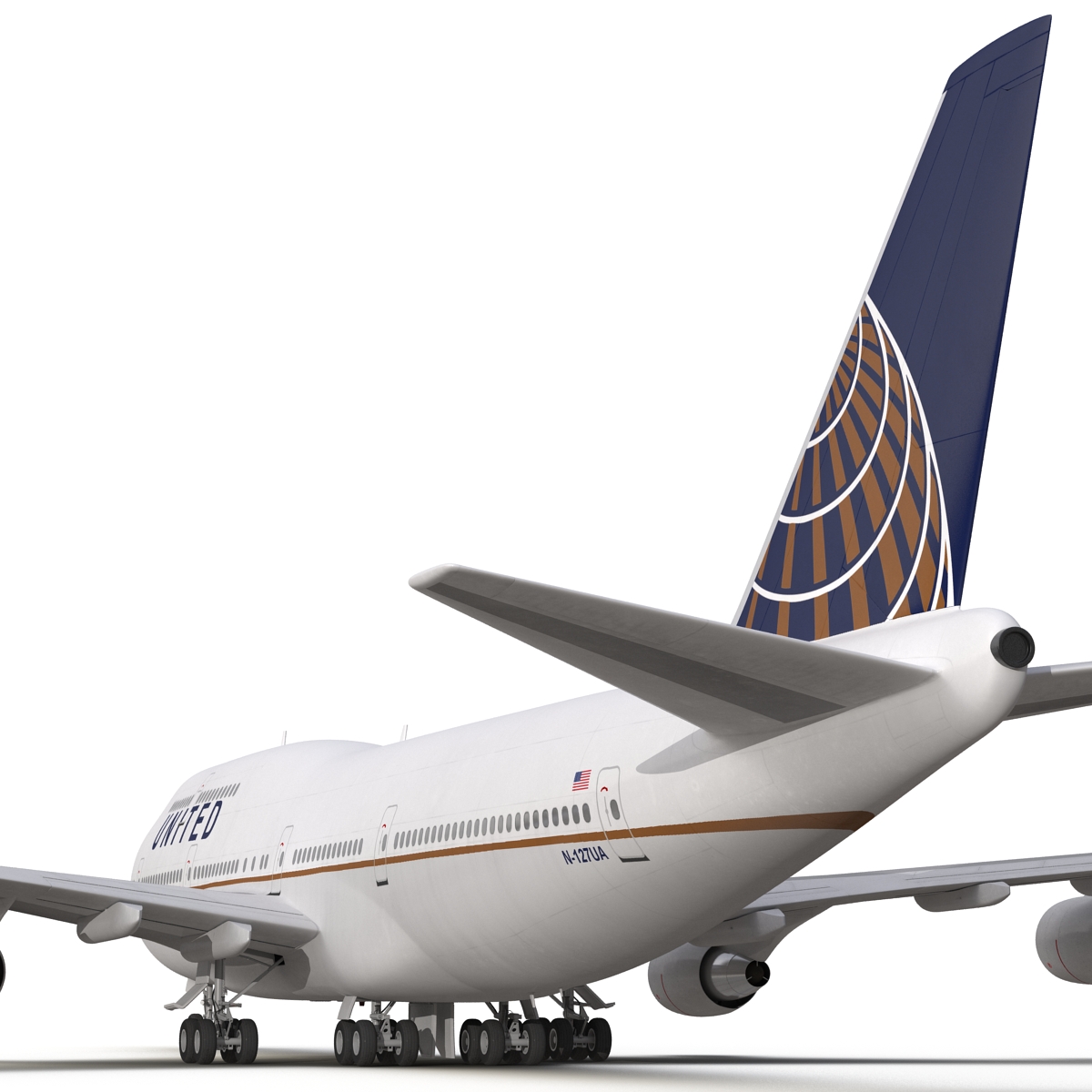 3D Boeing 747 400 United