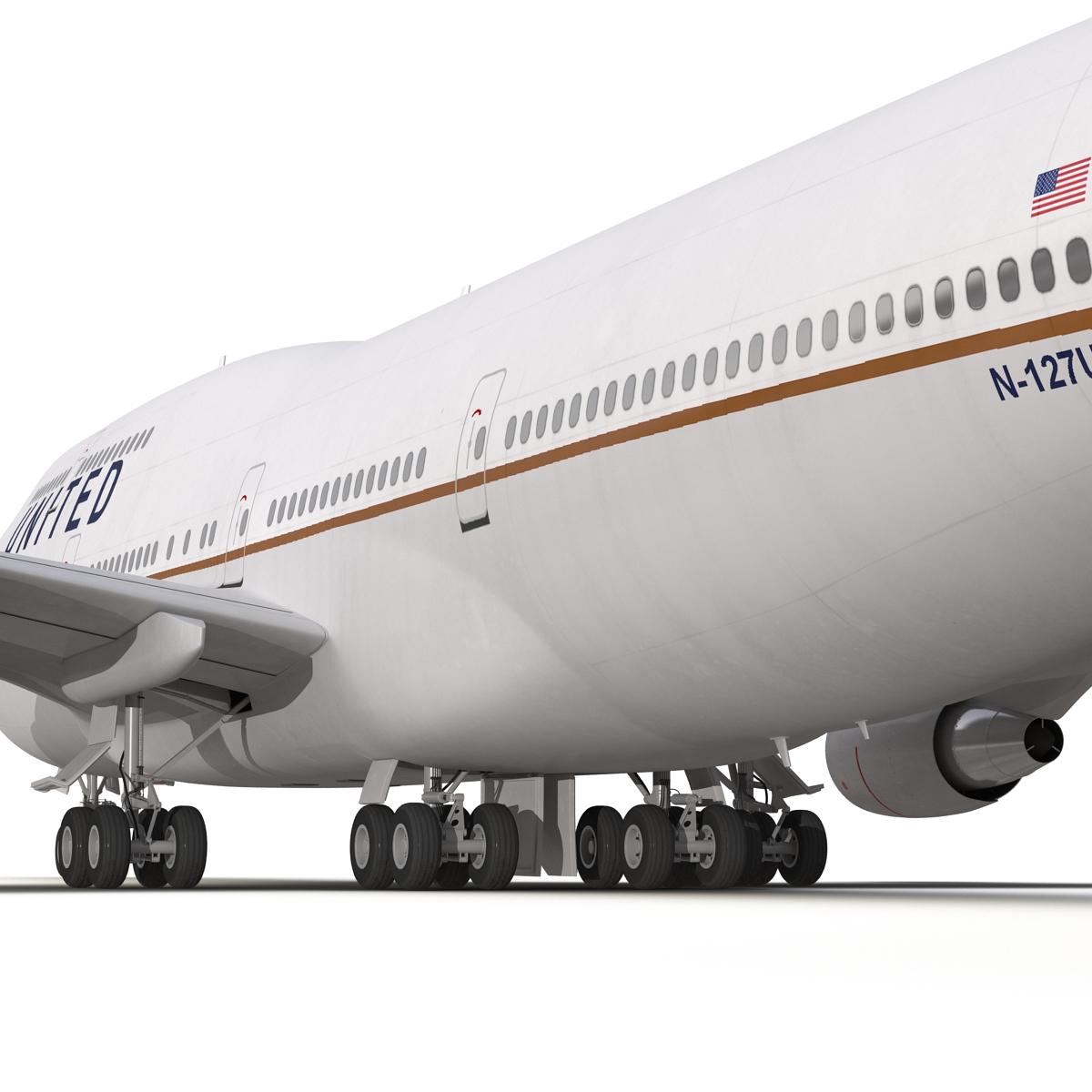 3D Boeing 747 400 United