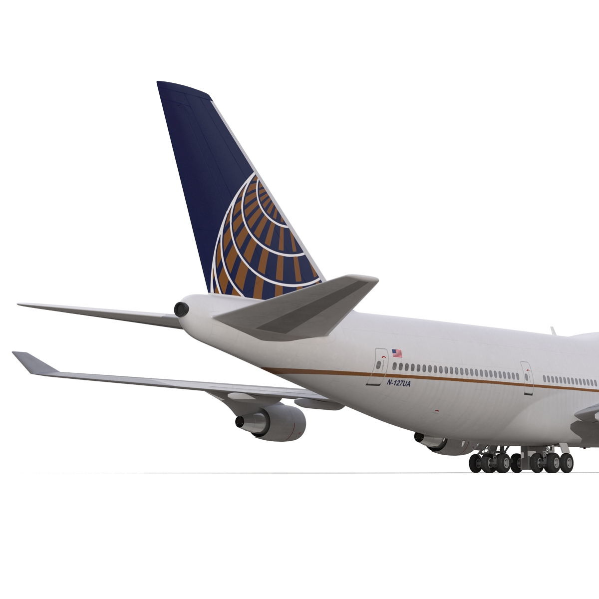 3D Boeing 747 400 United