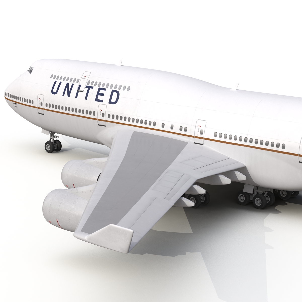 3D Boeing 747 400 United