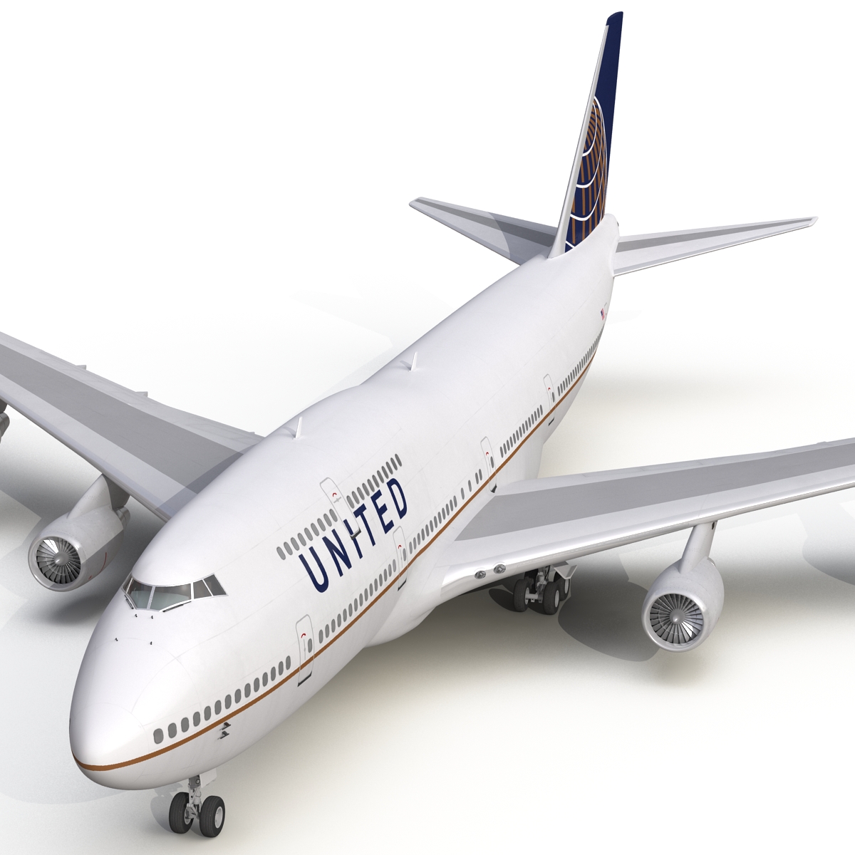 3D Boeing 747 400 United