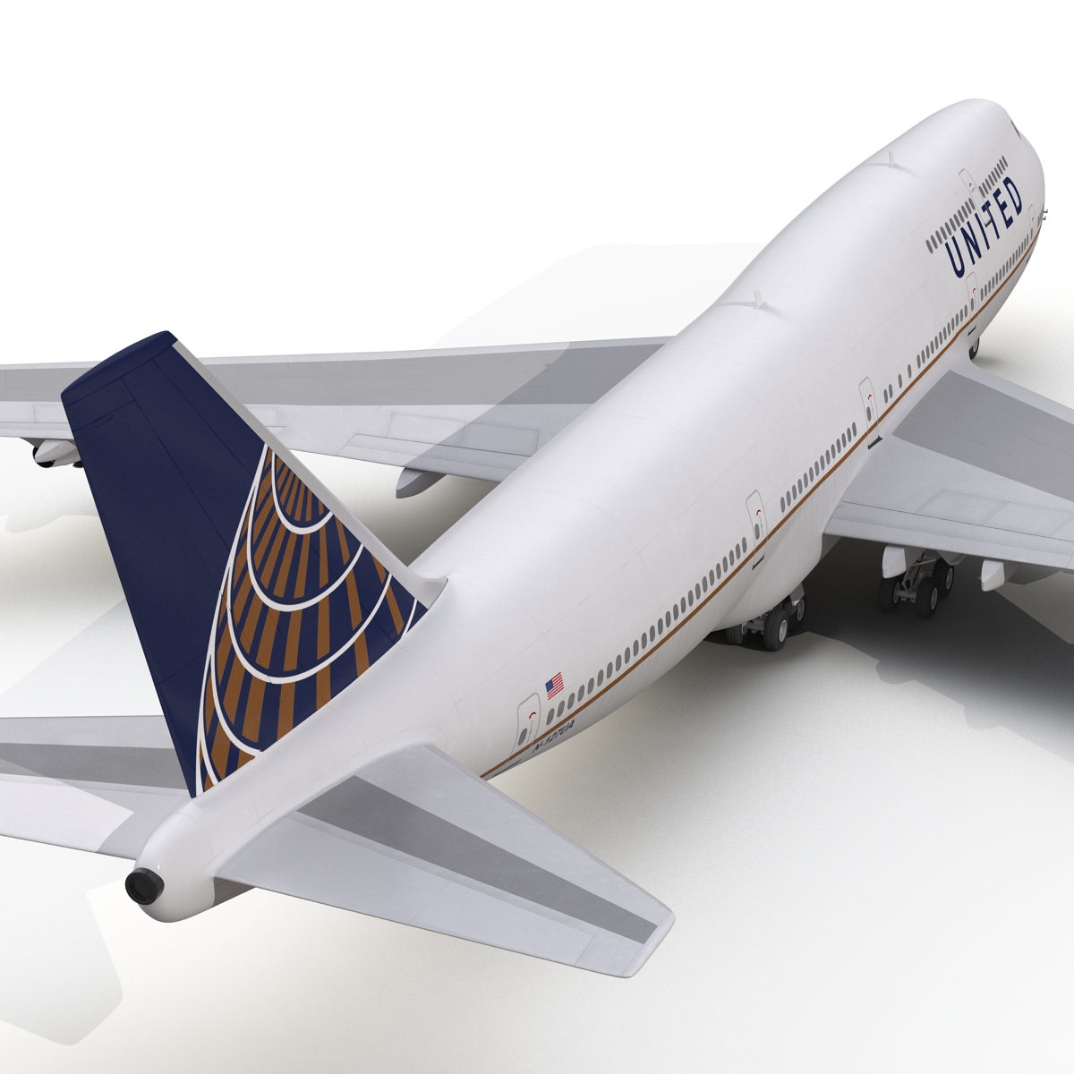 3D Boeing 747 400 United