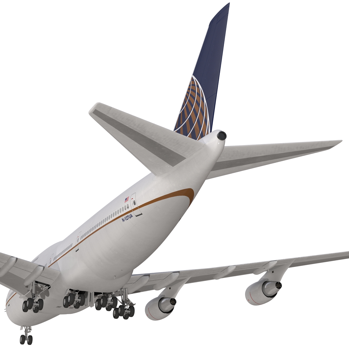 3D Boeing 747 400 United