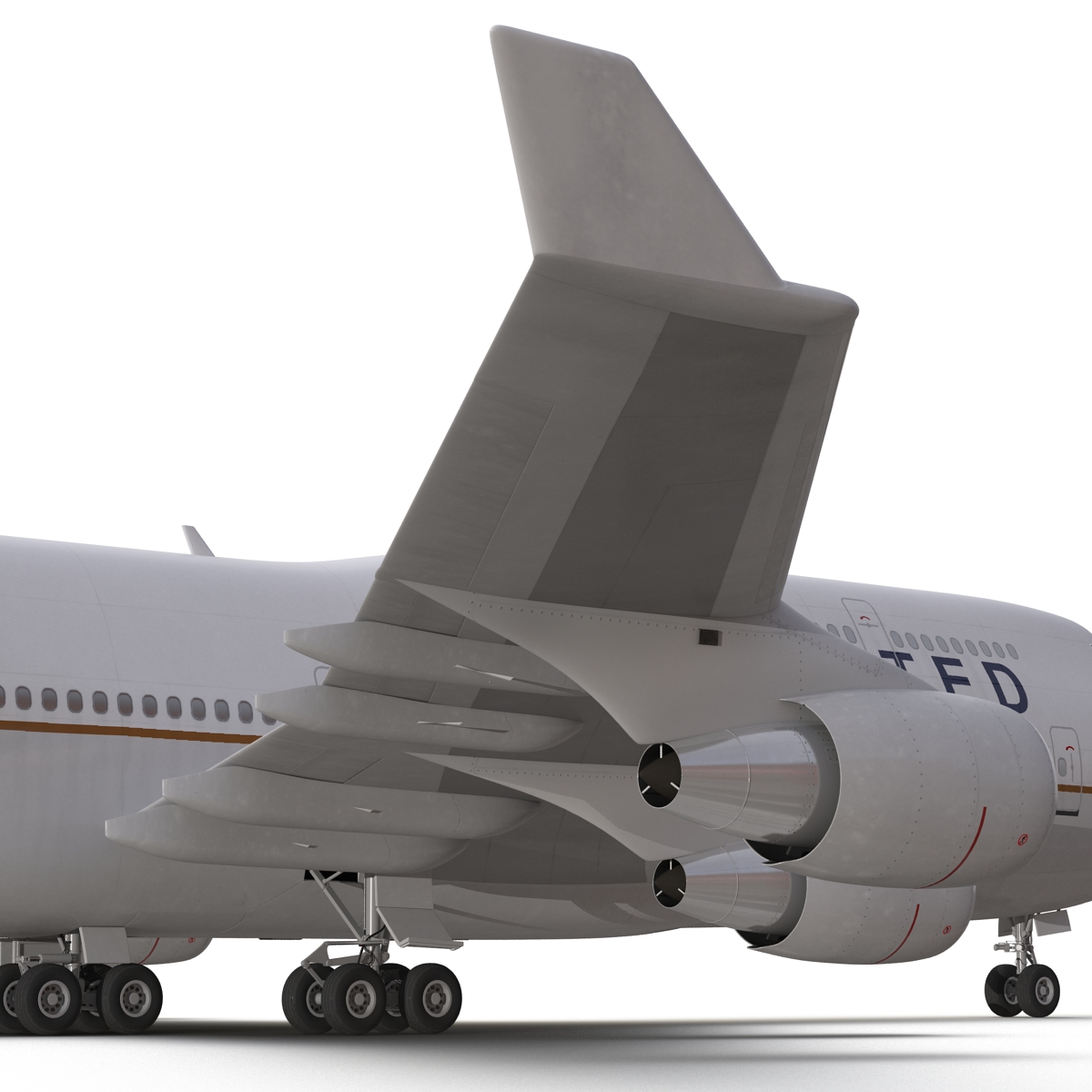 3D Boeing 747 400 United