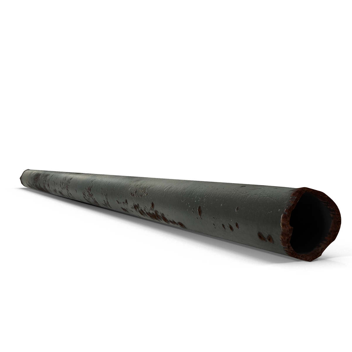 3D Broken Iron Pipe 3 model