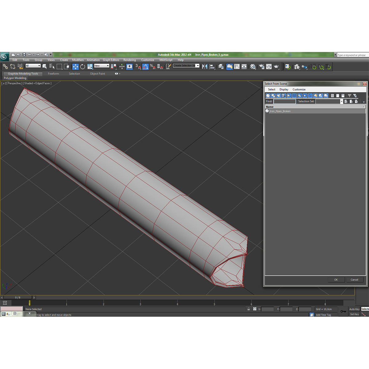 3D Broken Iron Pipe 5 model