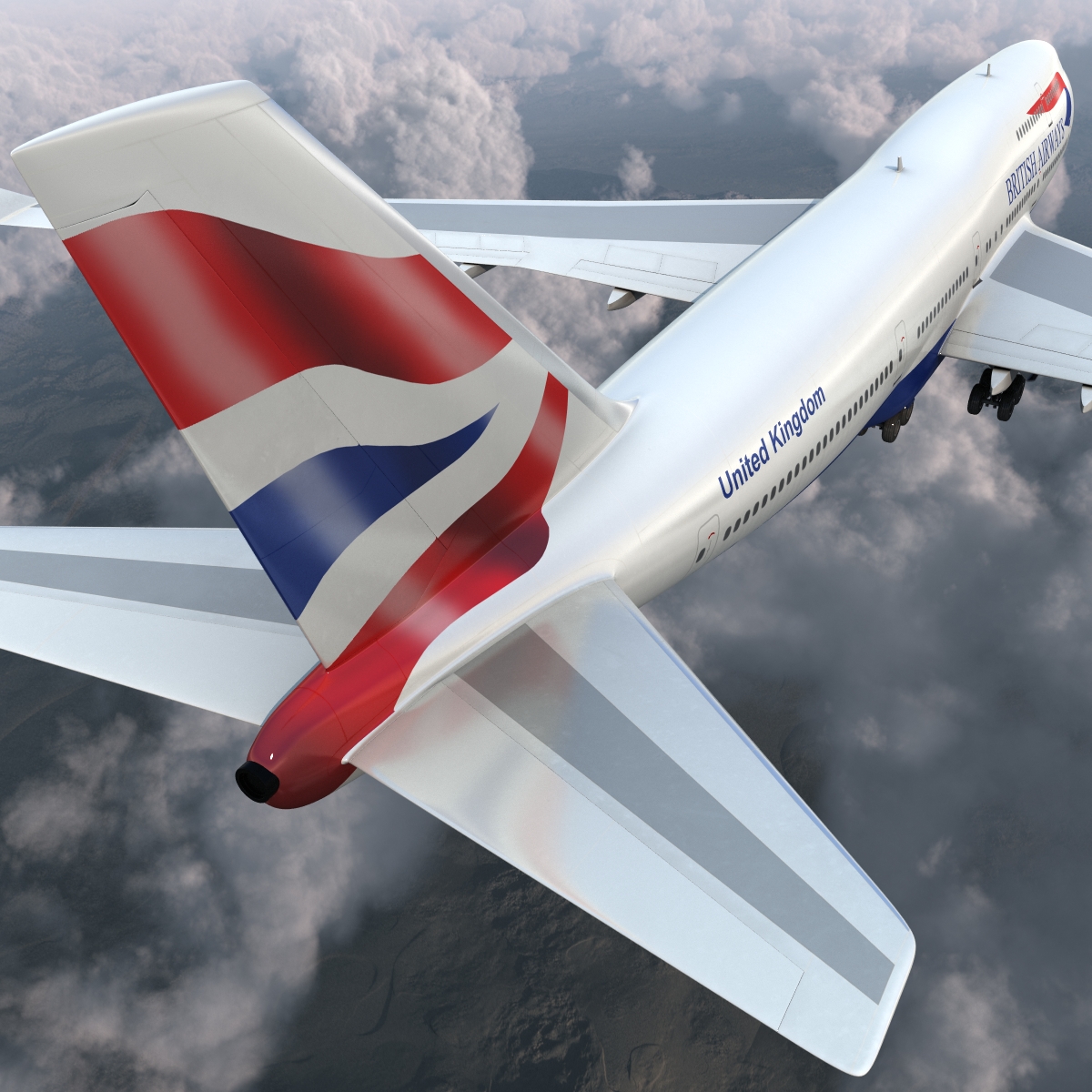 Boeing 747 400 British Airways Rigged 3D