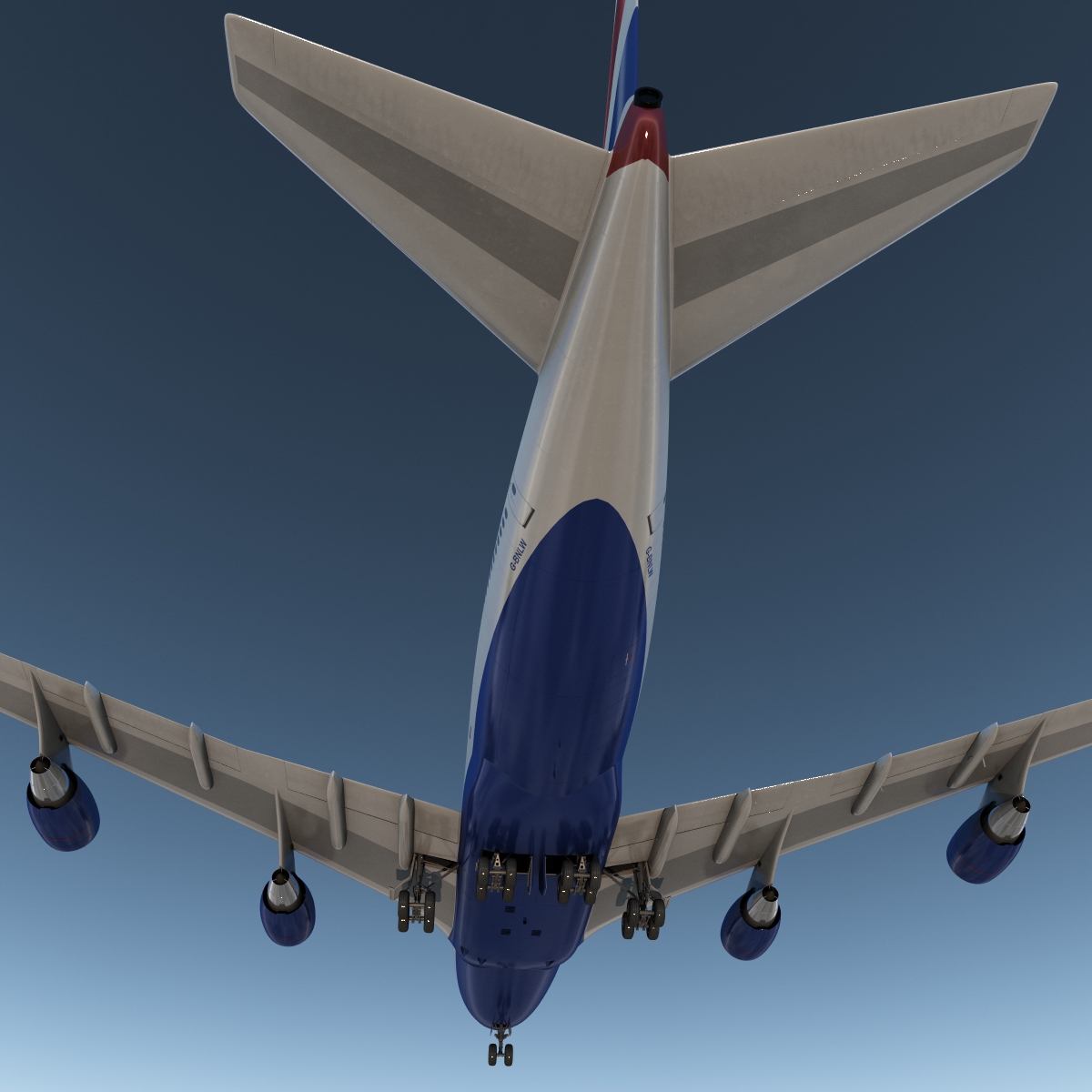 Boeing 747 400 British Airways Rigged 3D