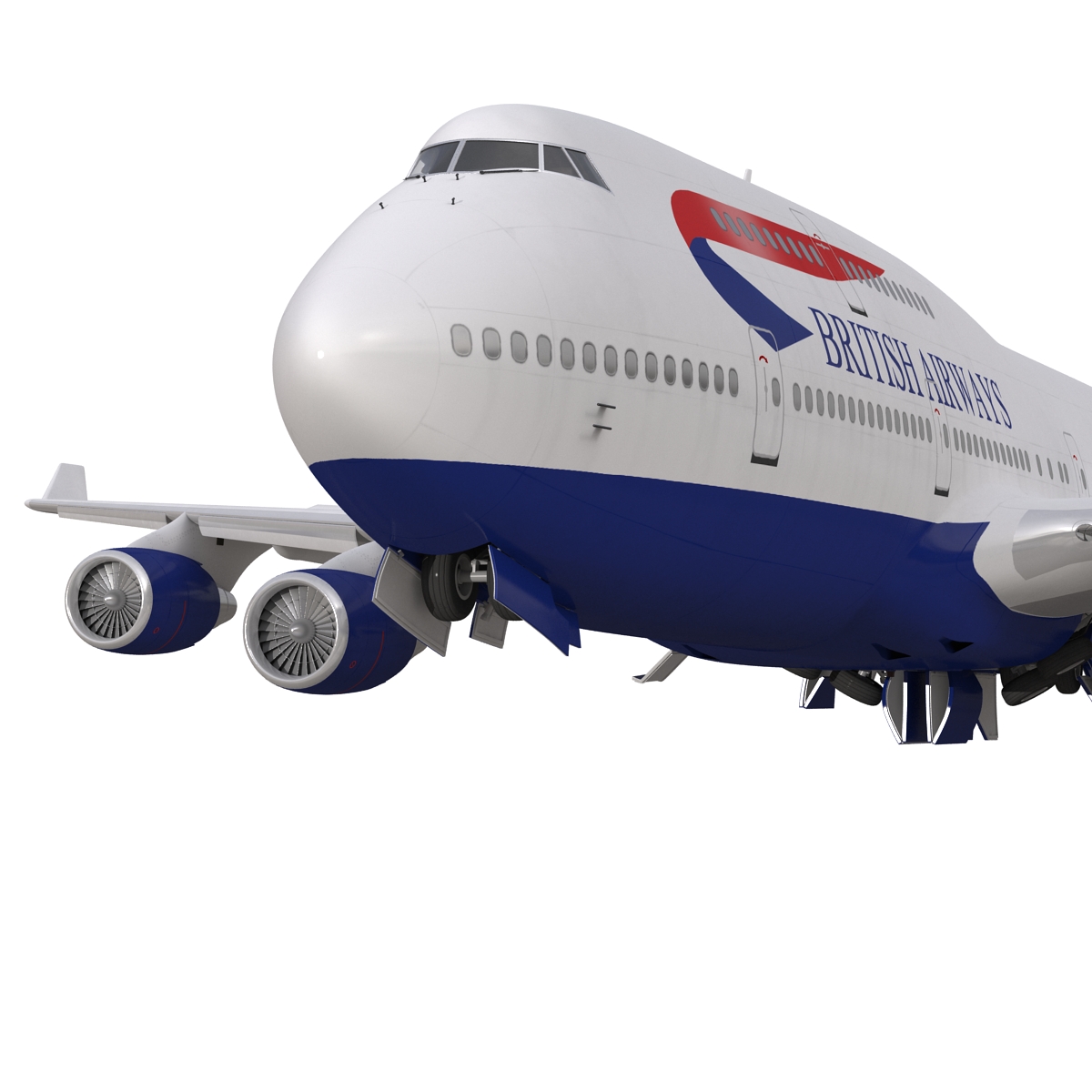 Boeing 747 400 British Airways Rigged 3D