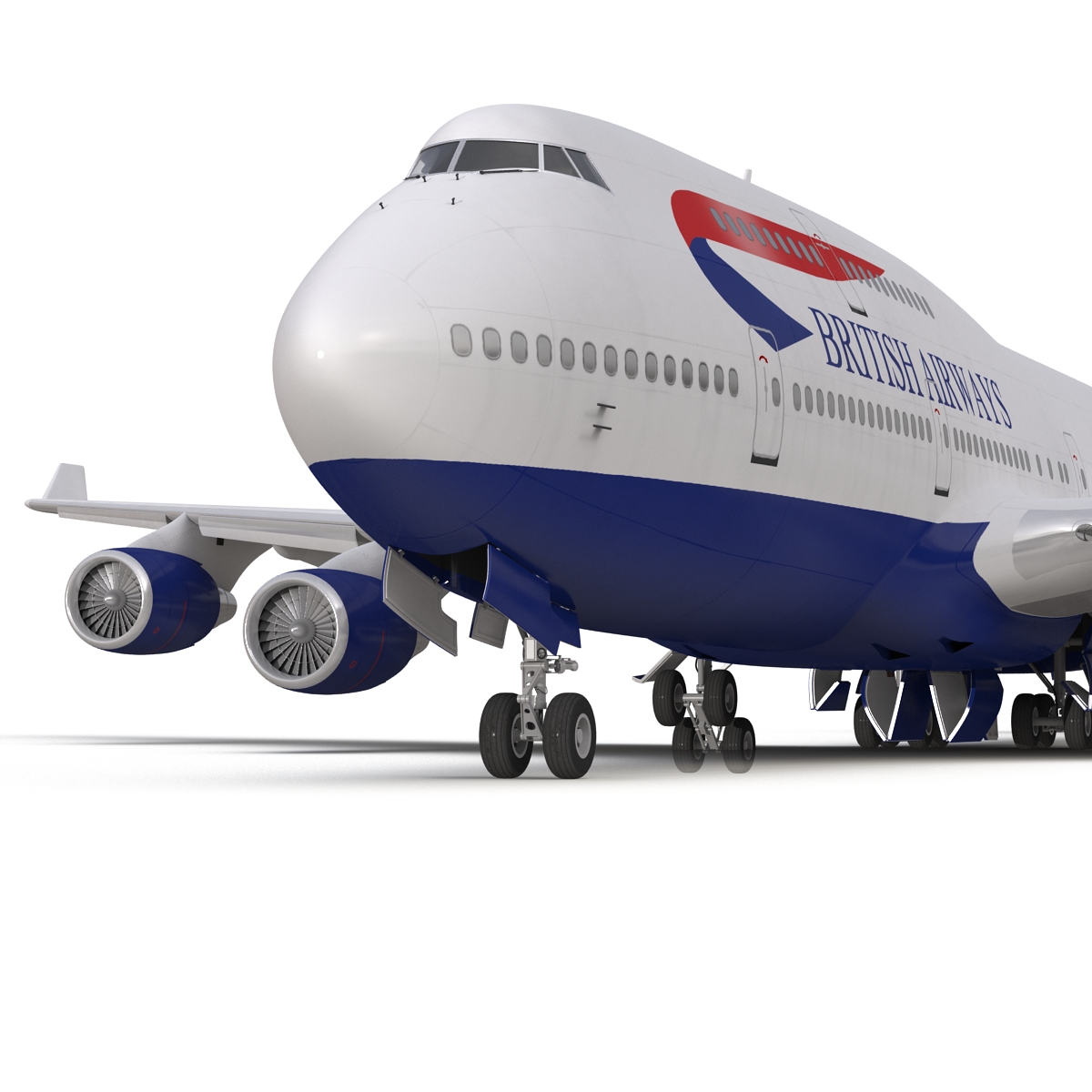 Boeing 747 400 British Airways Rigged 3D