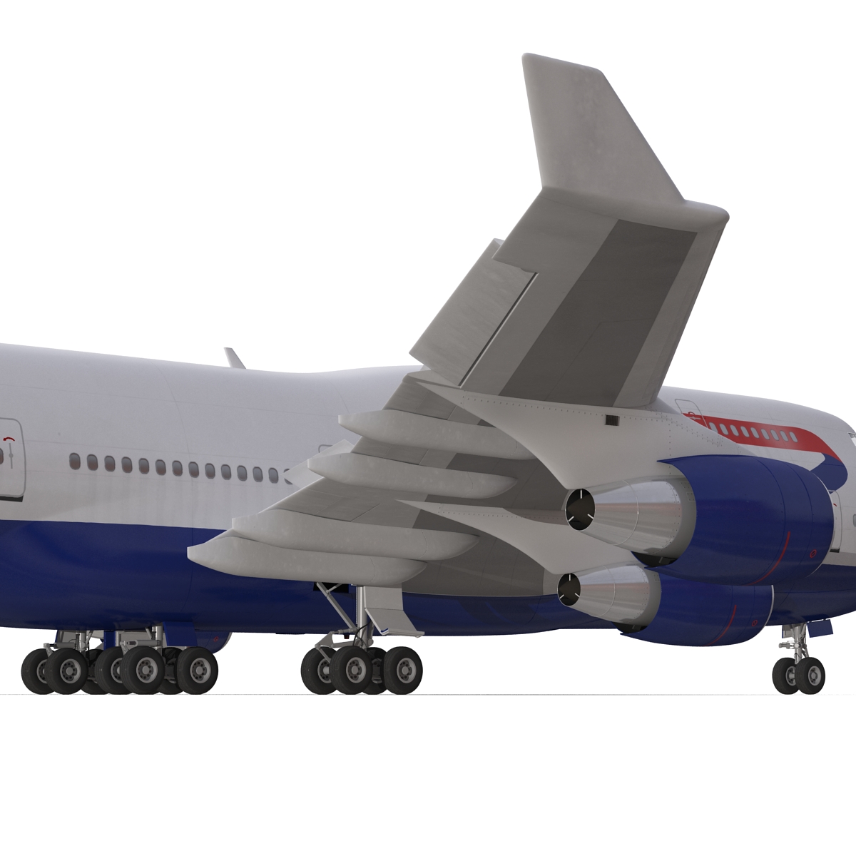 Boeing 747 400 British Airways Rigged 3D