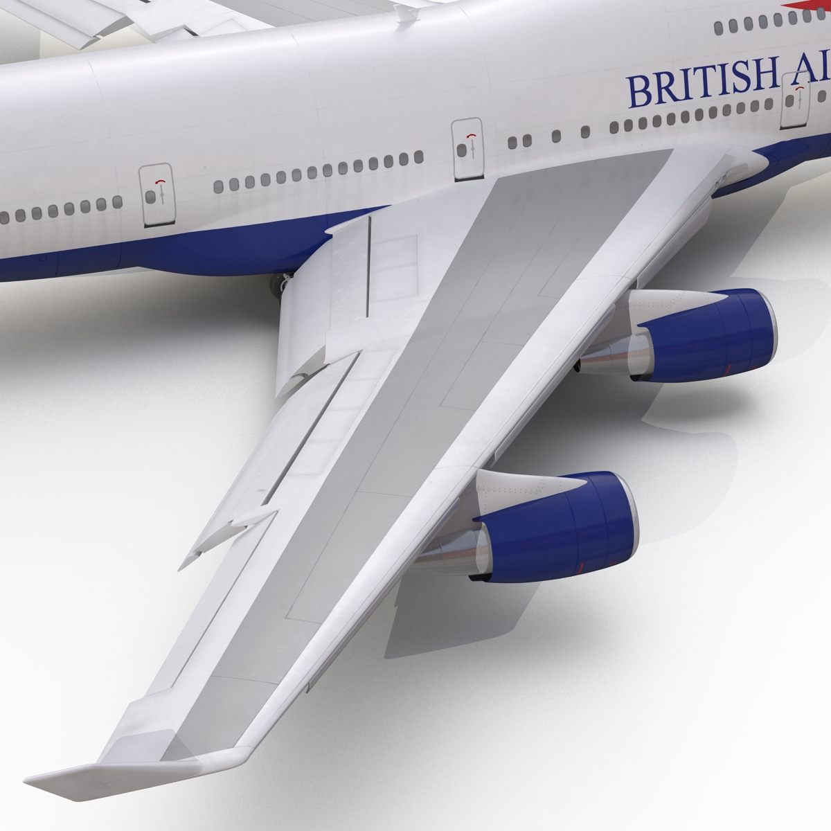 Boeing 747 400 British Airways Rigged 3D