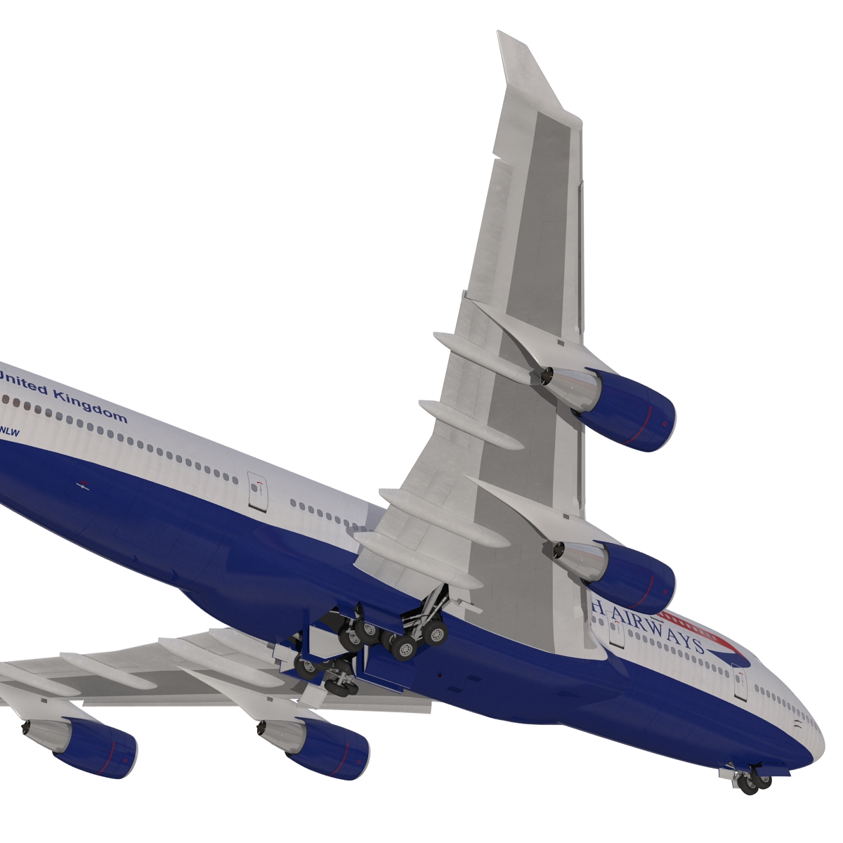 Boeing 747 400 British Airways Rigged 3D