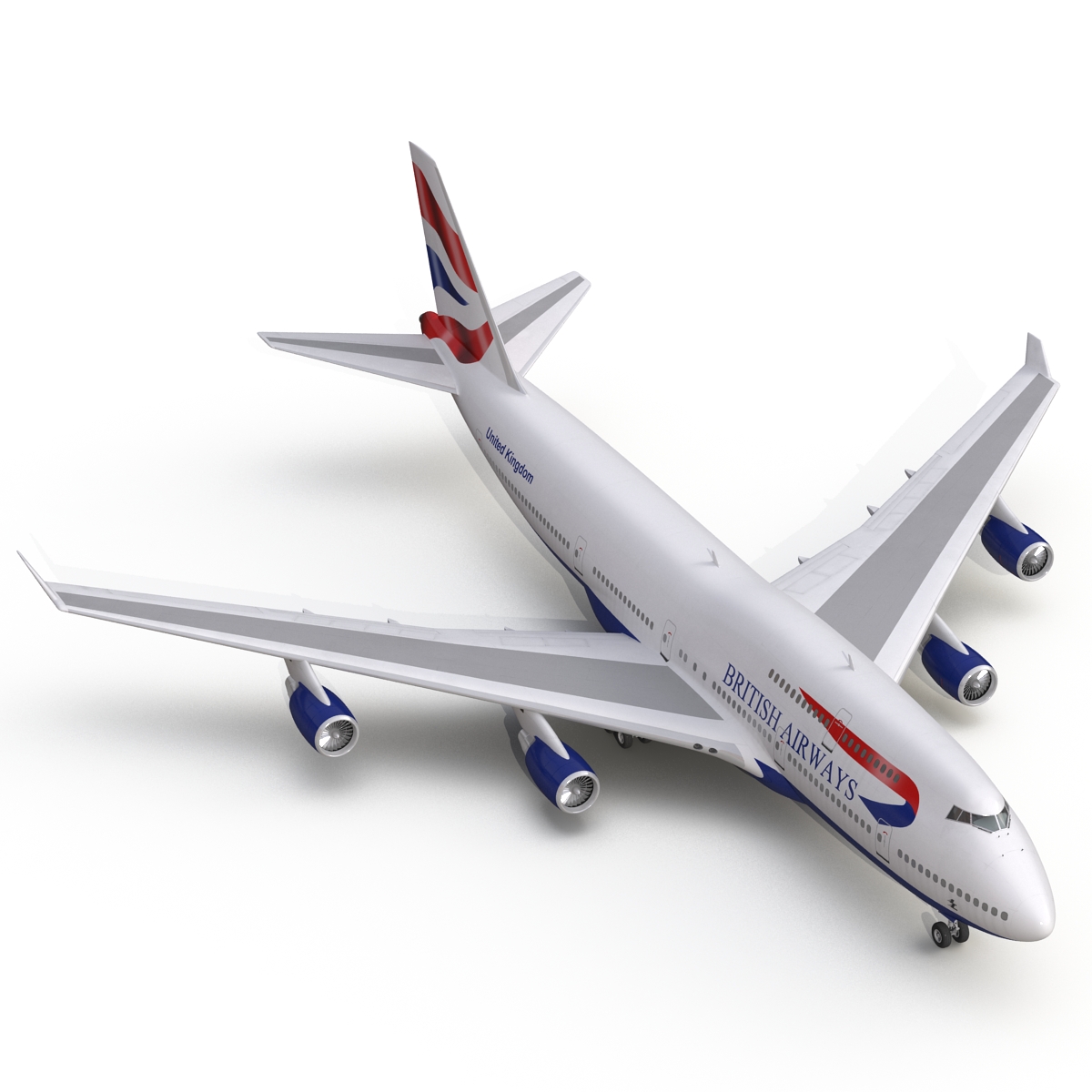 Boeing 747 400 British Airways Rigged 3D