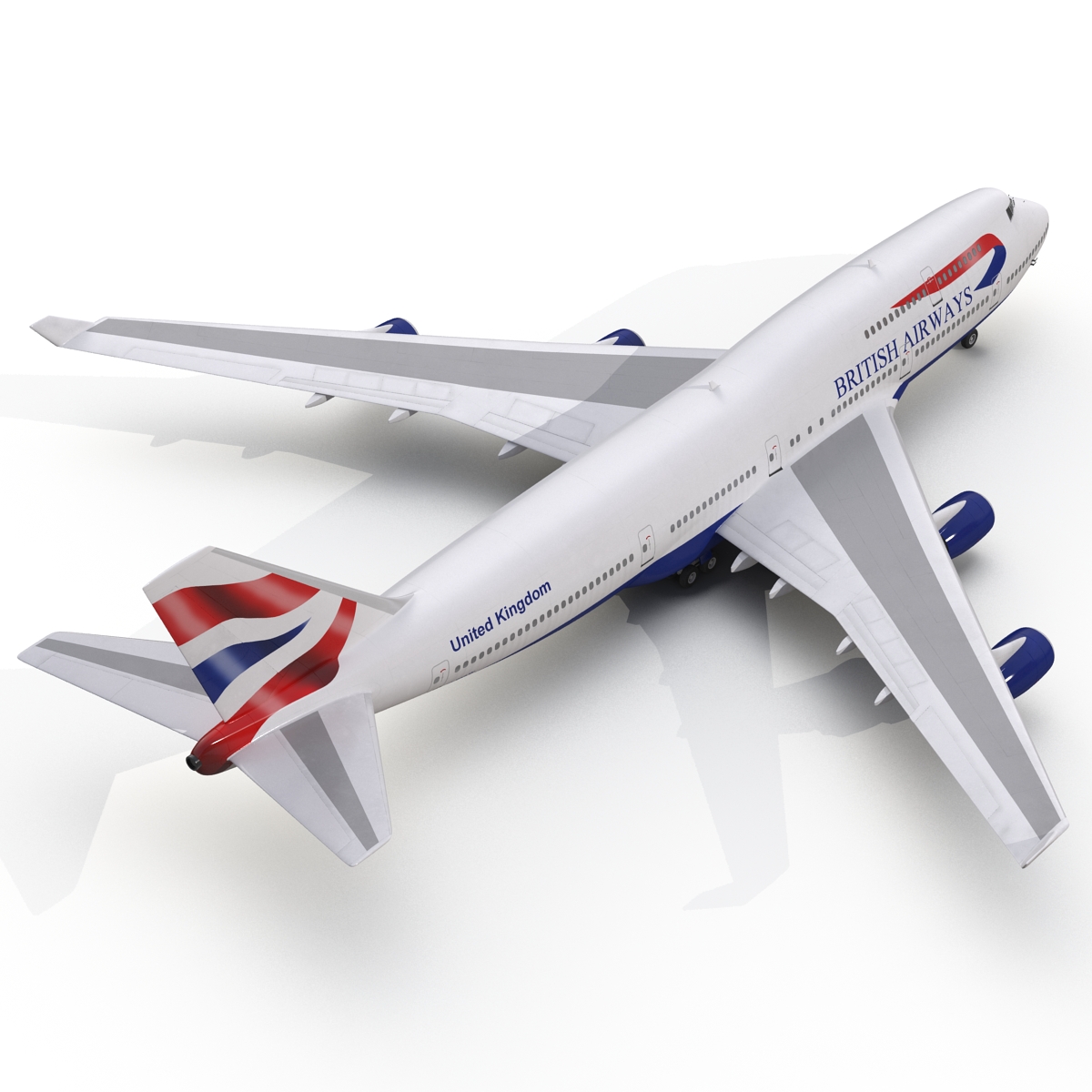 Boeing 747 400 British Airways Rigged 3D