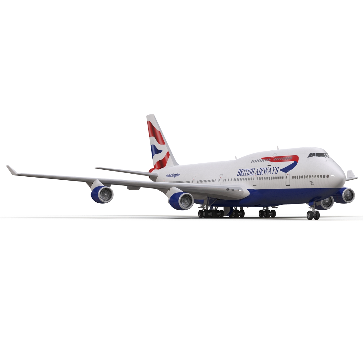 Boeing 747 400 British Airways Rigged 3D