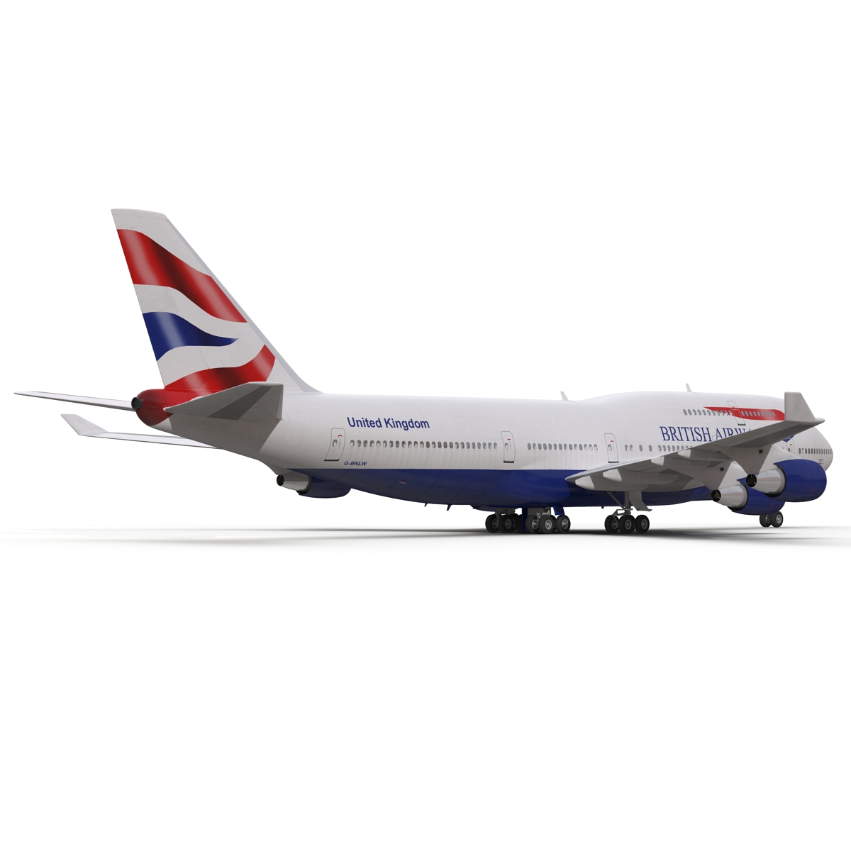 Boeing 747 400 British Airways Rigged 3D