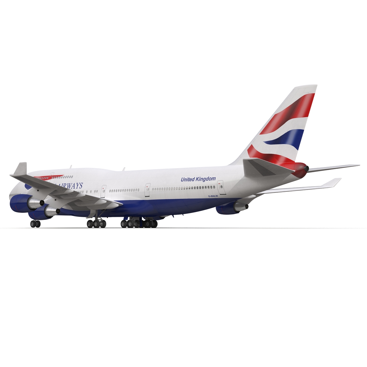 Boeing 747 400 British Airways Rigged 3D