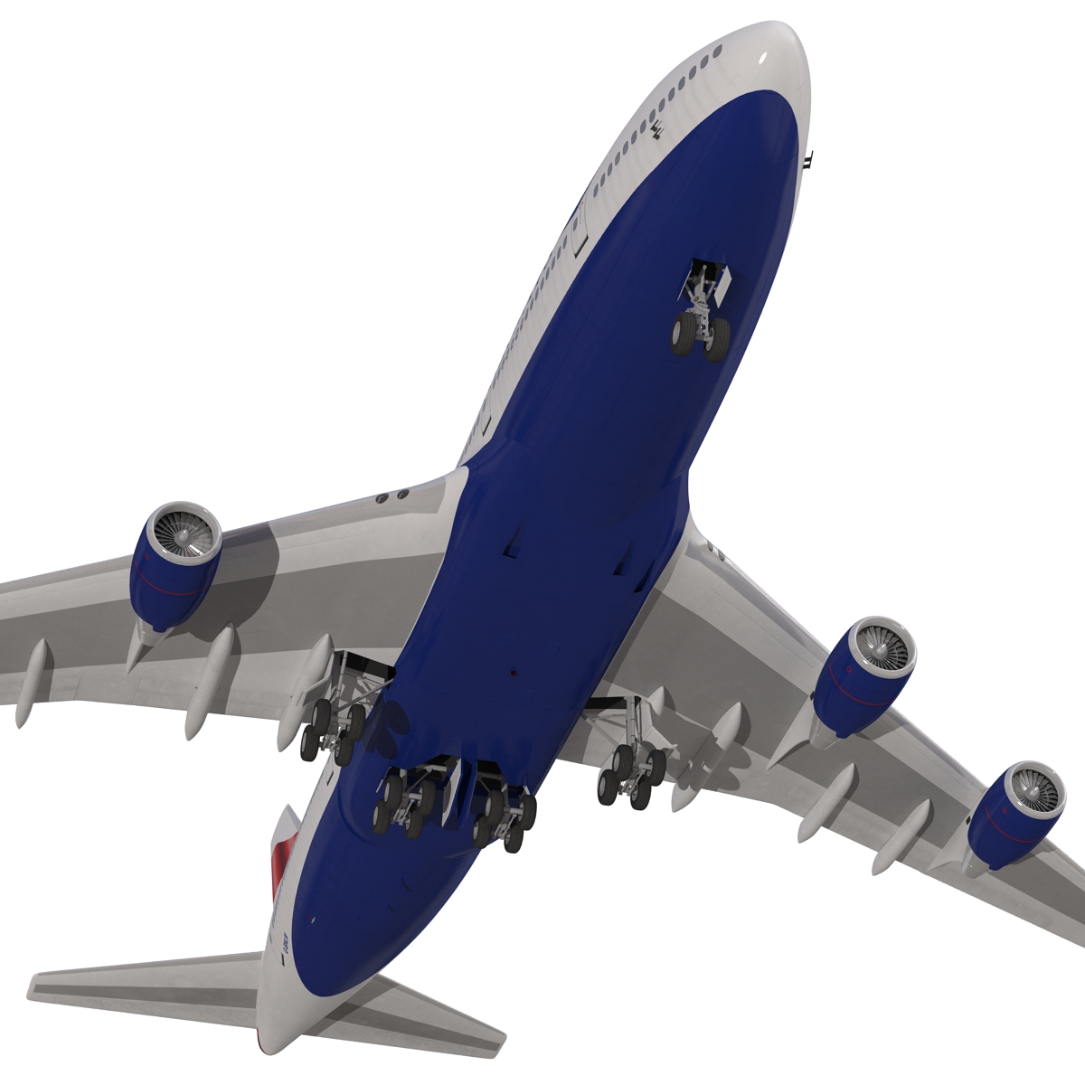 Boeing 747 400 British Airways Rigged 3D