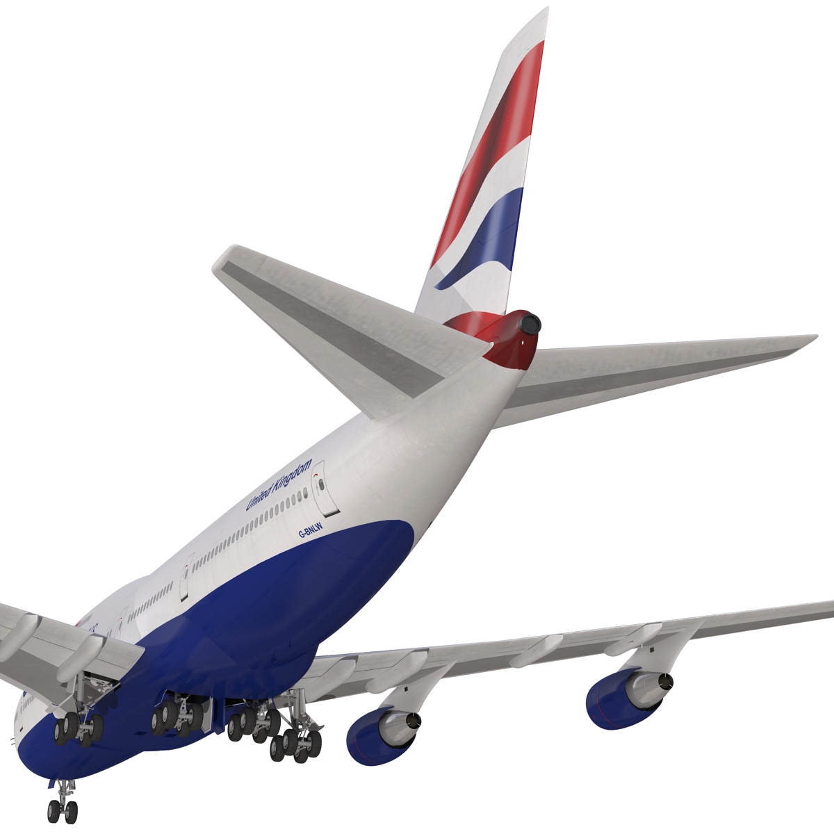 Boeing 747 400 British Airways Rigged 3D