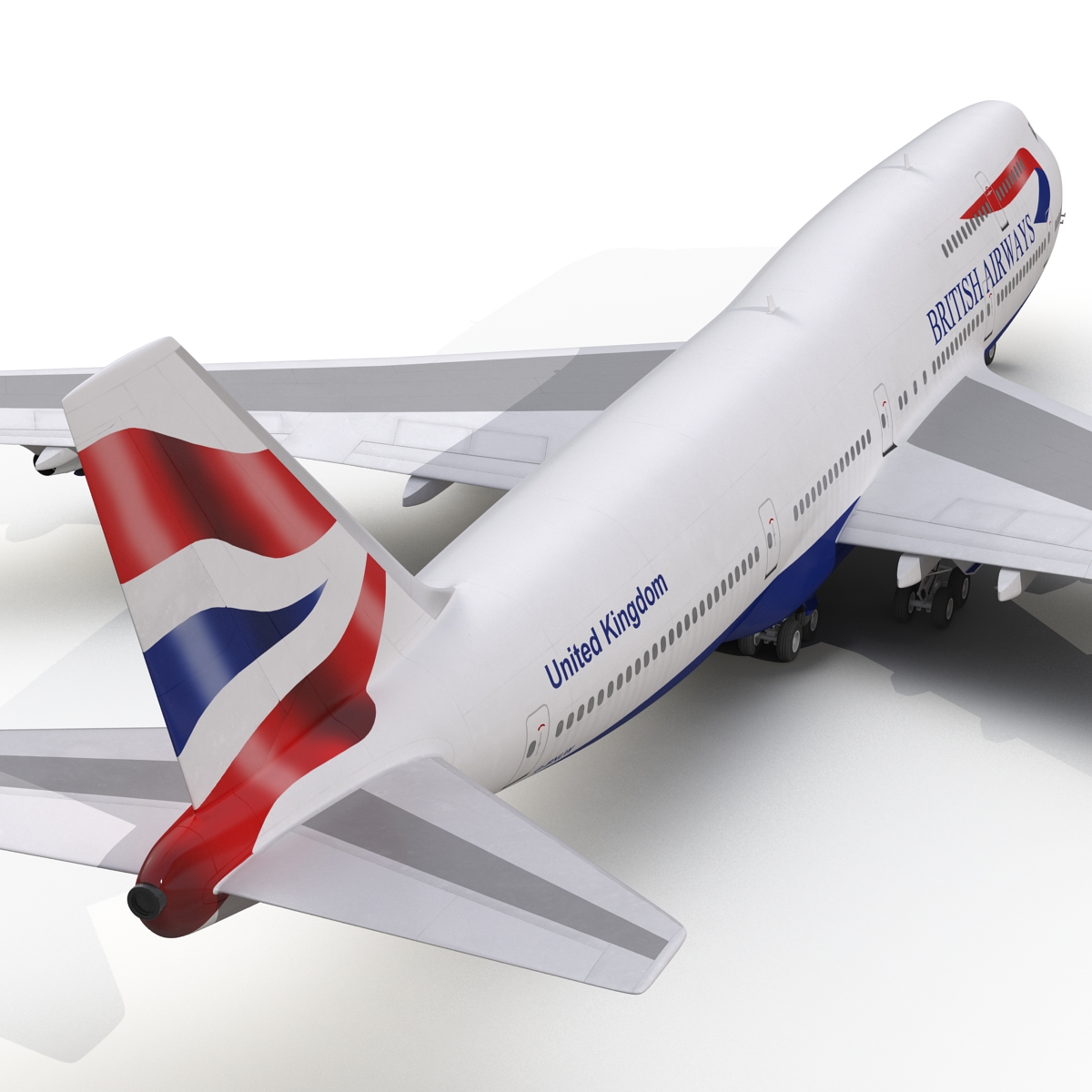 Boeing 747 400 British Airways Rigged 3D