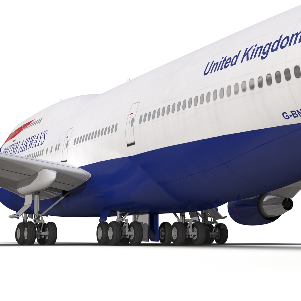 Boeing 747 400 British Airways Rigged 3D