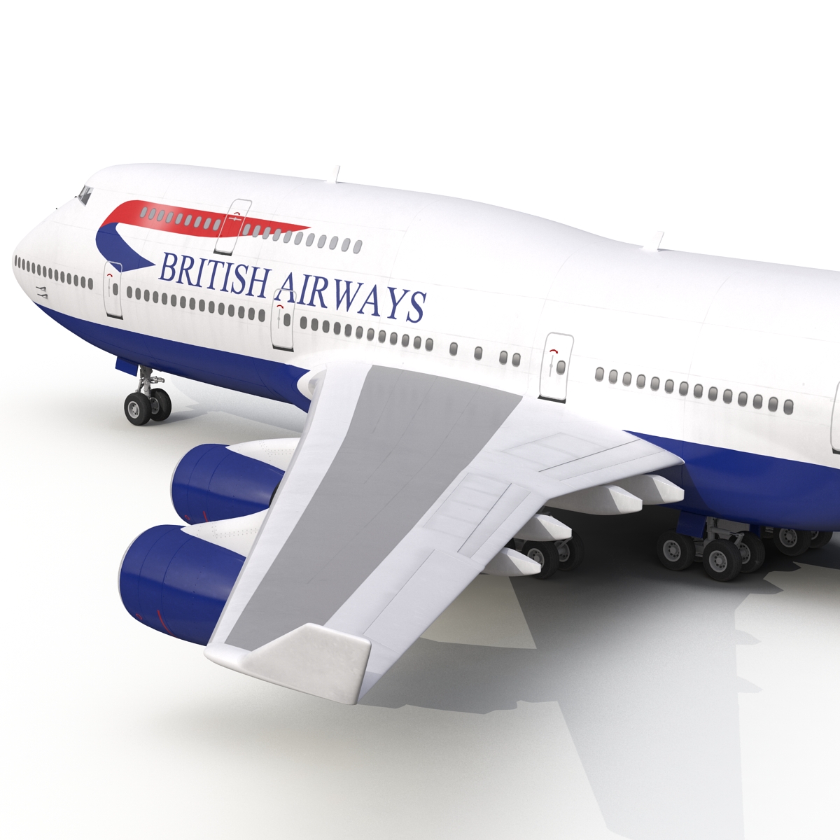 Boeing 747 400 British Airways Rigged 3D