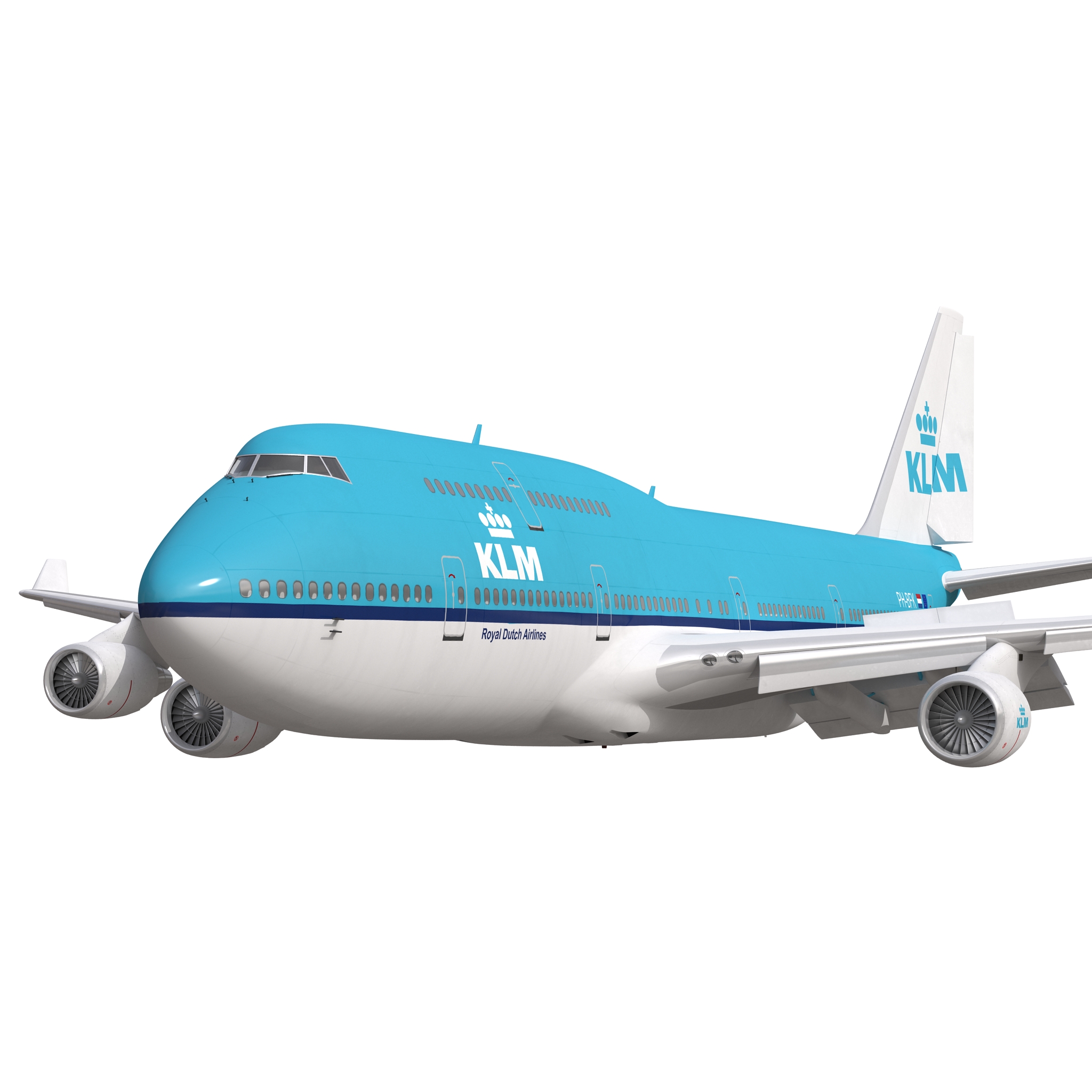 3D model Boeing 747 400 KLM Rigged