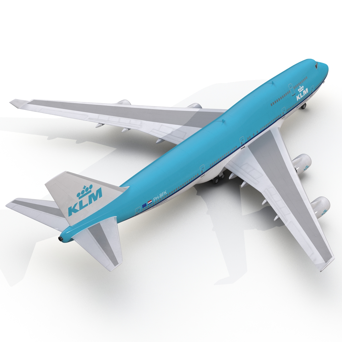 3D model Boeing 747 400 KLM Rigged