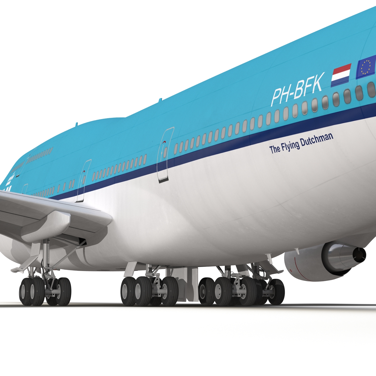 3D model Boeing 747 400 KLM Rigged