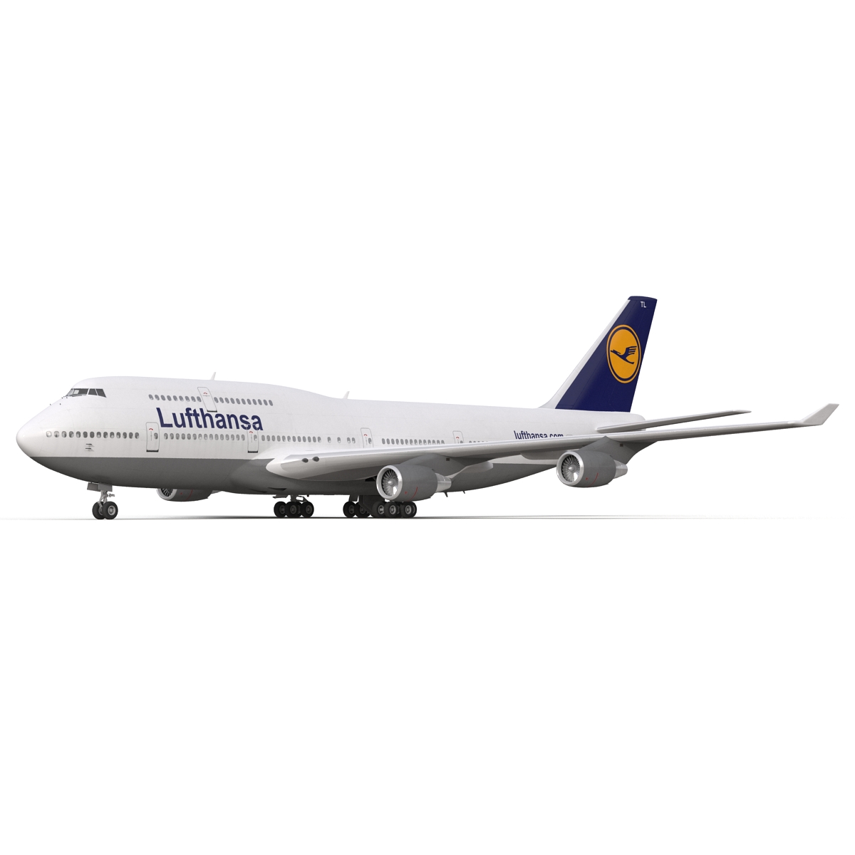 3D Boeing 747 400 Lufthansa Rigged