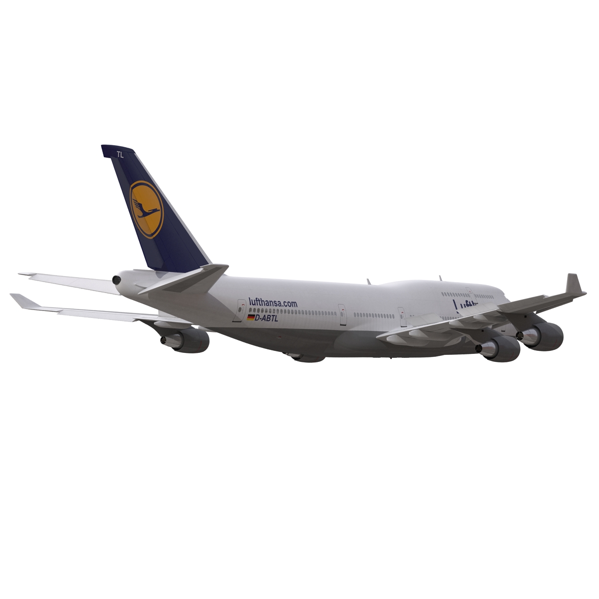 3D Boeing 747 400 Lufthansa Rigged