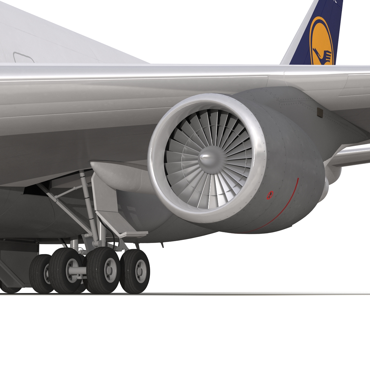 3D Boeing 747 400 Lufthansa Rigged