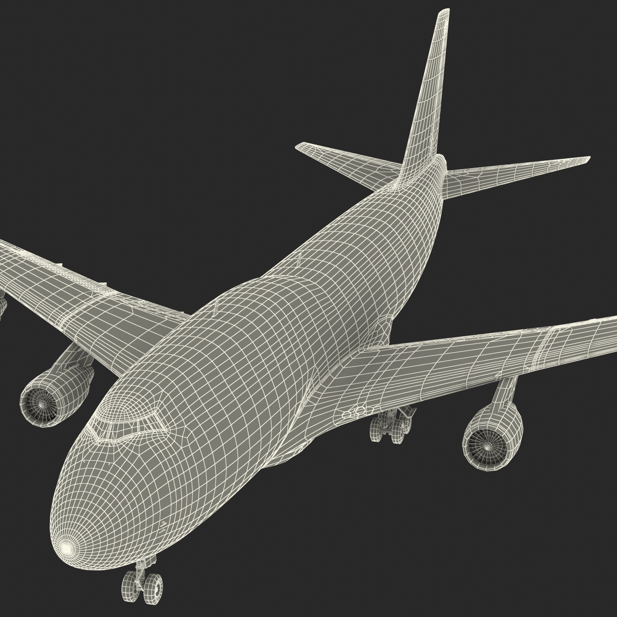 3D Boeing 747 400 Lufthansa Rigged