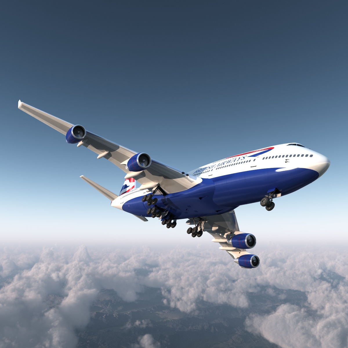 Boeing 747 400ER British Airways 3D