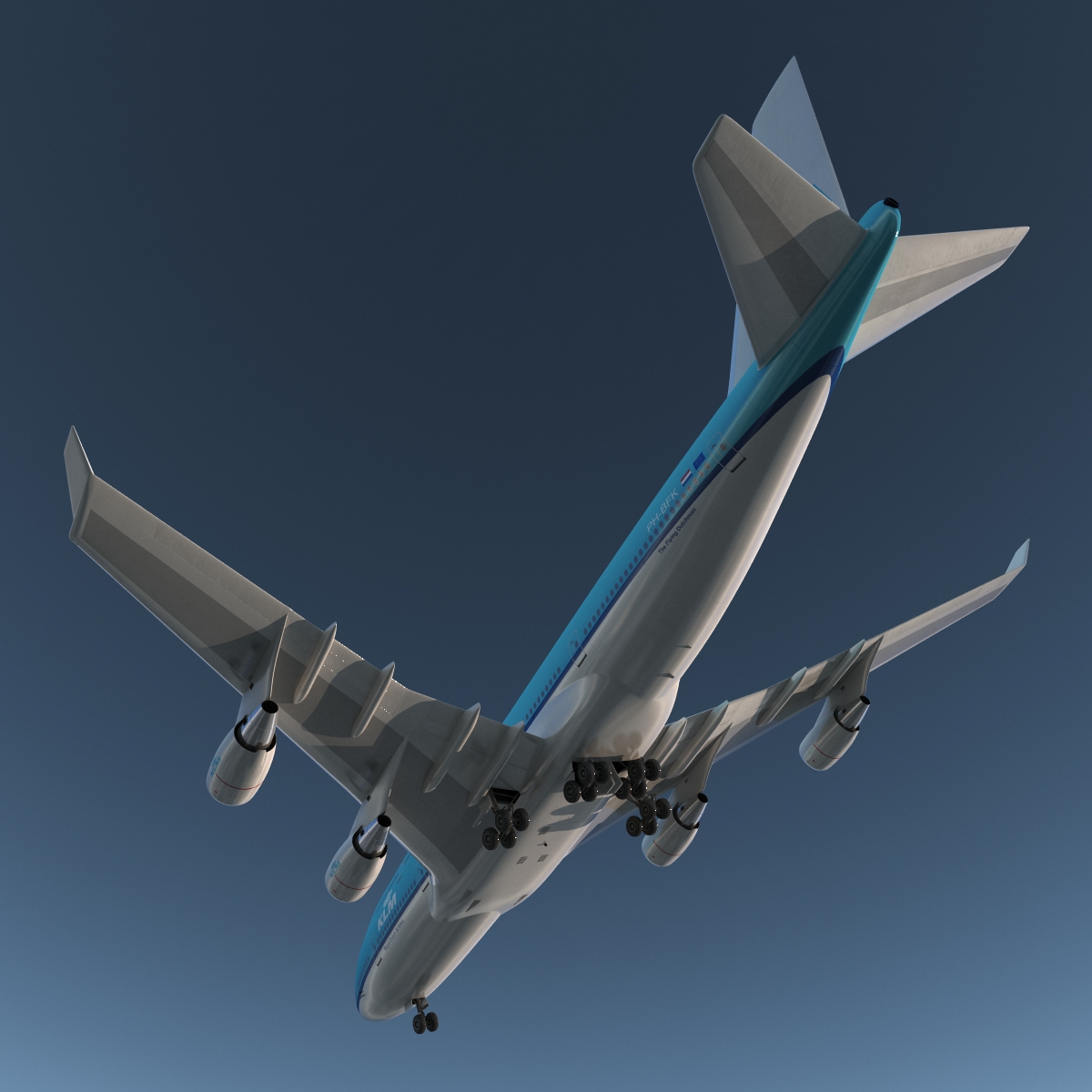 3D model Boeing 747 400ER KLM