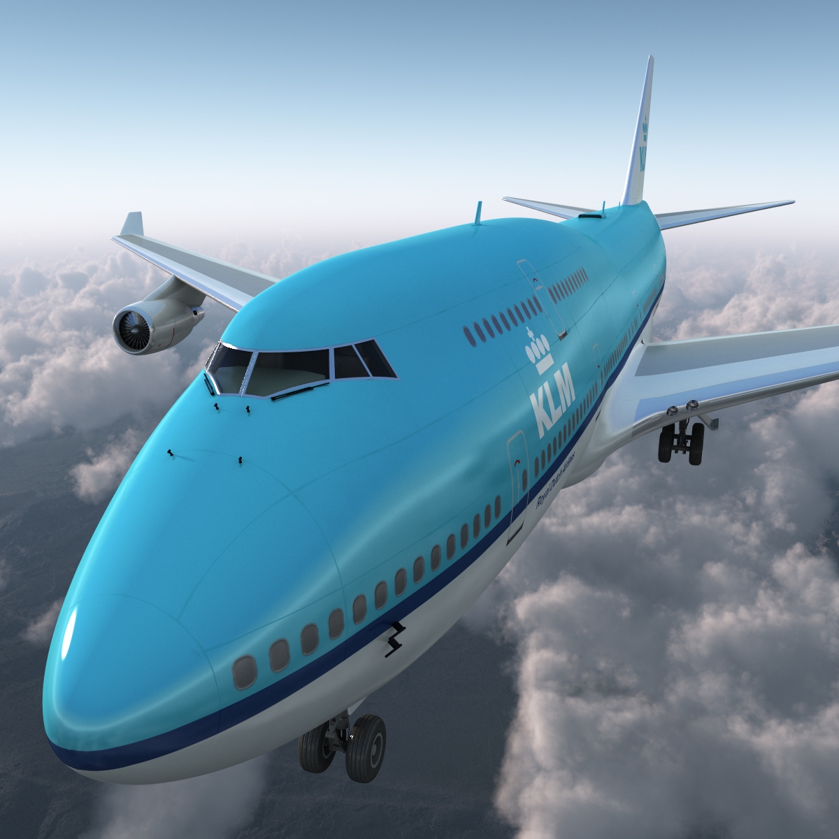 3D model Boeing 747 400ER KLM